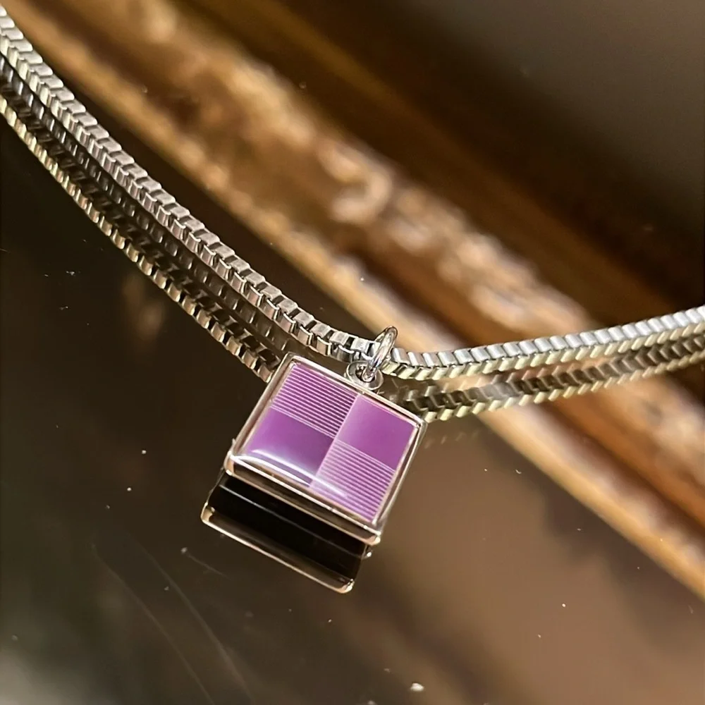 Silver Ombré Purple Pendant Necklace